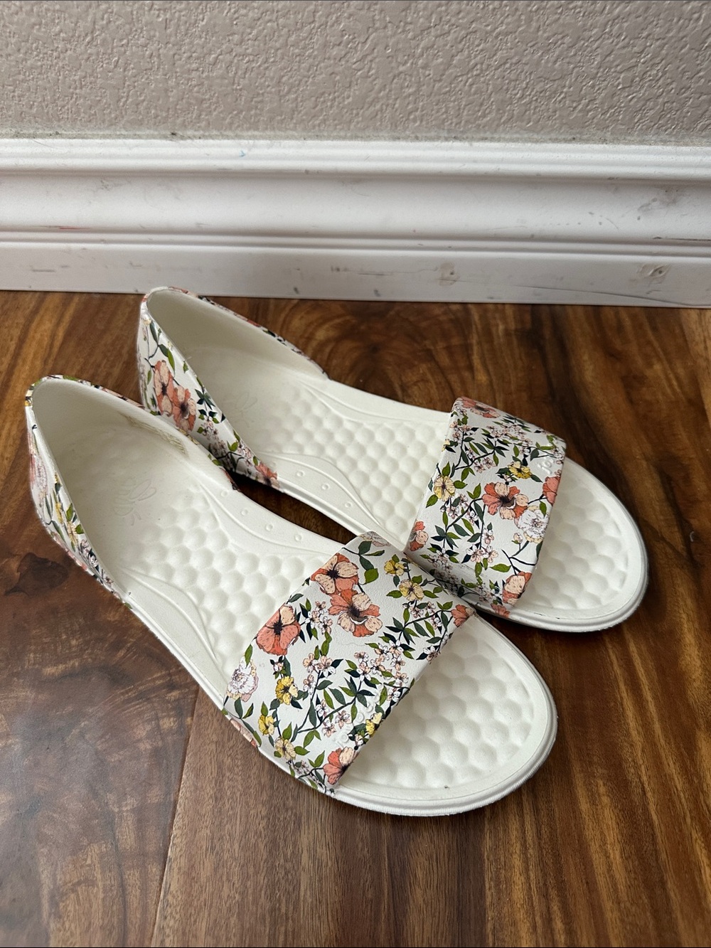 Joybees Slides Sandals Floral Rubber Boho 9